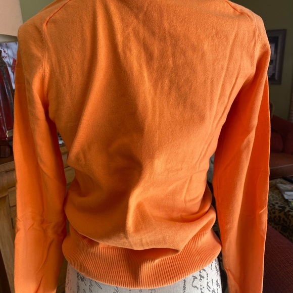 Final-Gone 11/17! Lands End Canvas Orange button down cardigan sweater - Picture 4 of 6